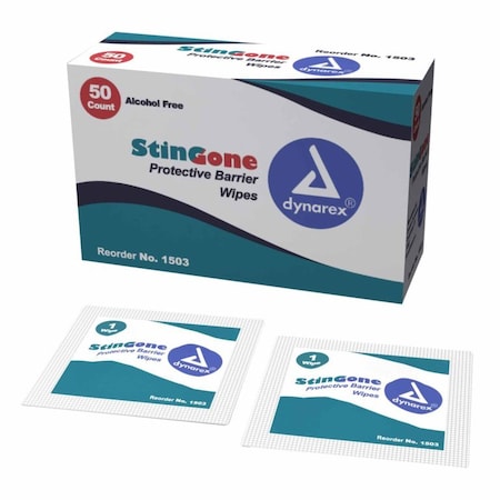 Stinggone Skin Barrier Wipe 20% Strength Polyaminopropyl Biguanide Individual Packet NonSterile, 1000PK 1503